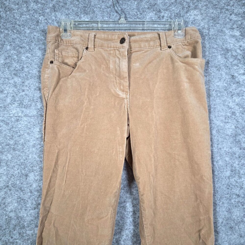 Chico's Women's Strech Corduroy Pants Tan Size M Cabincore Light Academia - Picture 2 of 7